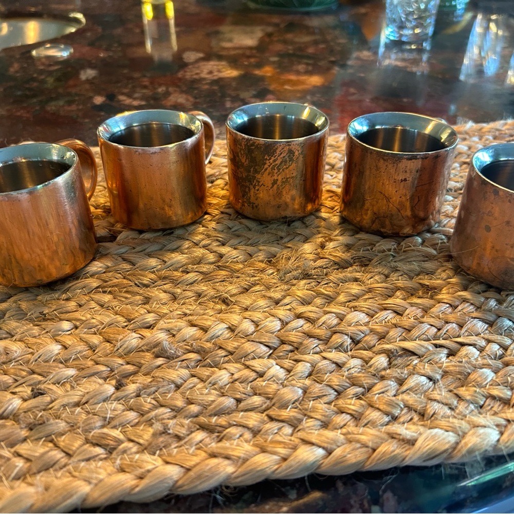 WILLIAM SONOMA Vintage Double Walled Espresso Cups set of 6